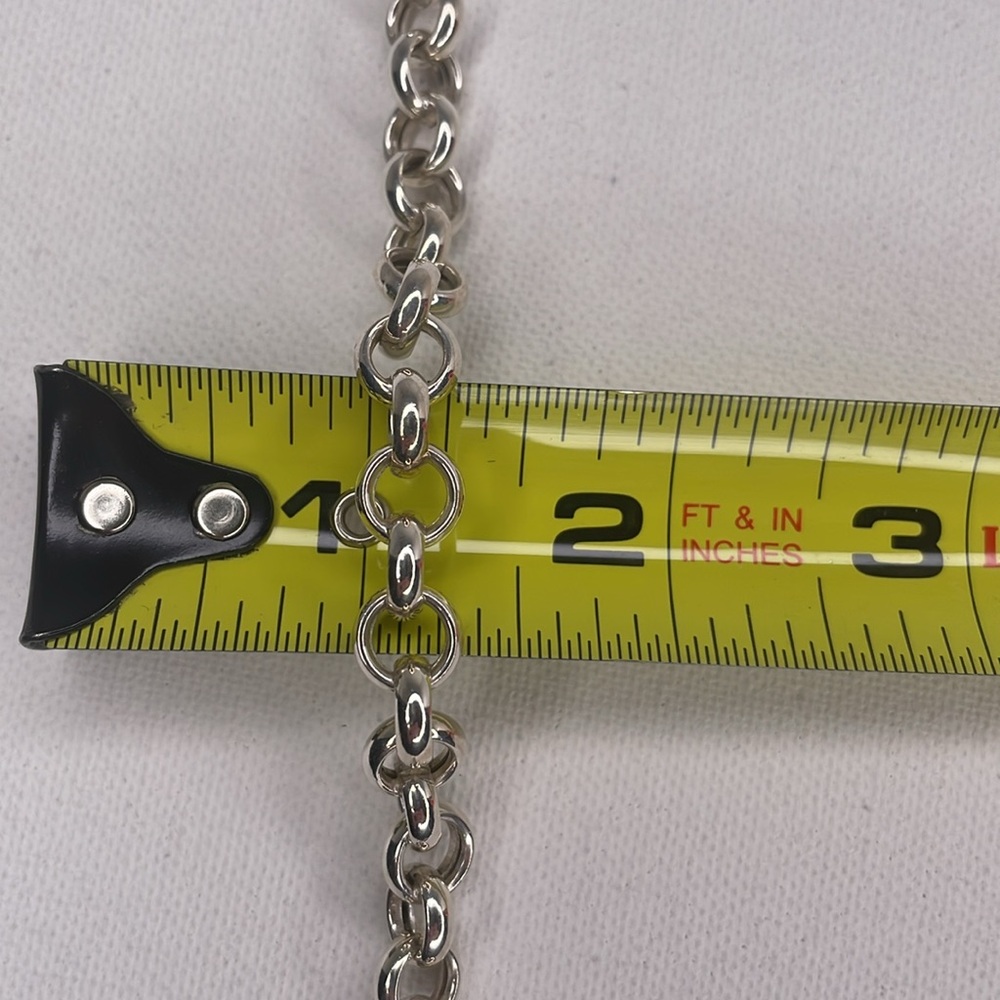 Bracelet Italian Sterling Silver 7.5” Rolo Chain Bracelet - Picture 8 of 9